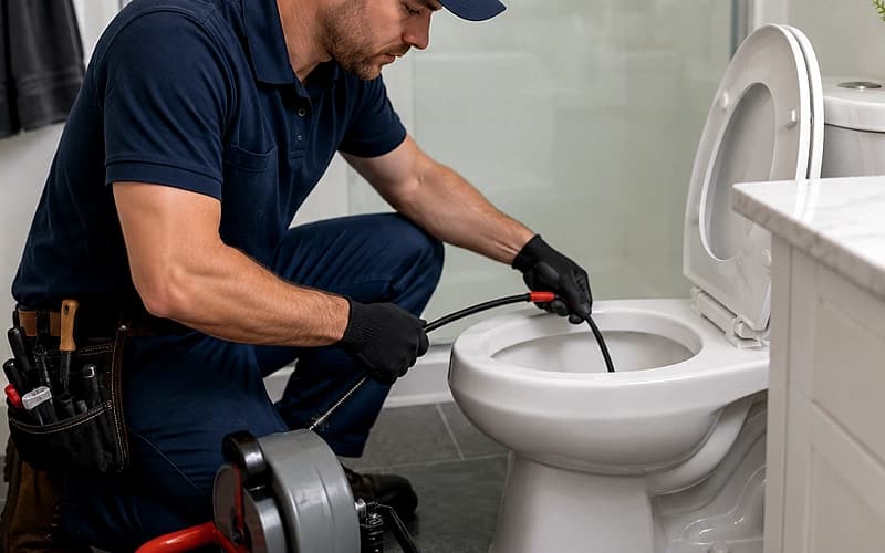 Toilet flange and floor inspection